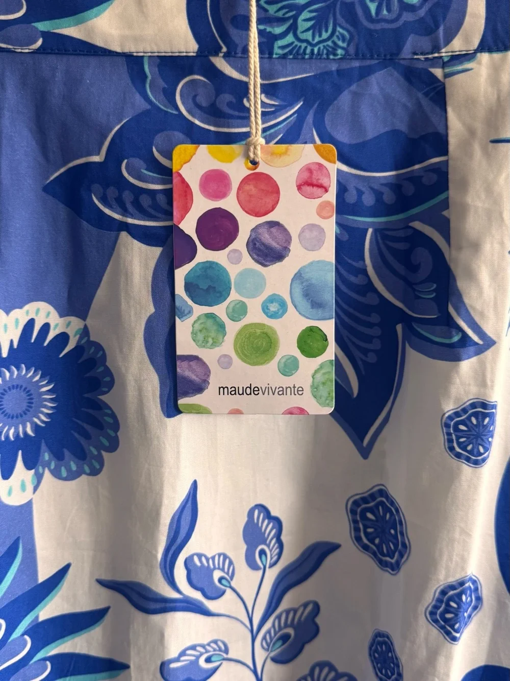 NWT Maude Vivante Ada Porcelain Blue Floral Tiered Midi Skirt Size XL
